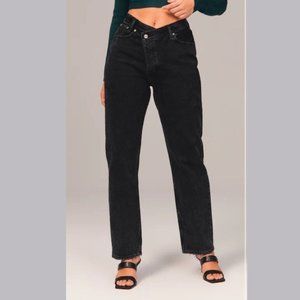 Abercrombie NWT The Dad High Rise Black Jeans | Sz 24